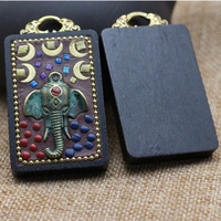 Pendentif en bois de santal Moyamiya, œil bouddhiste, Ganesha, Kalachakra, lotus, huit trigrammes chinois, pour bracelet ou collier