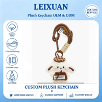 Porte-clés en peluche chien blanc bouclé mignon avec chapeau béret, pendentif doux en forme de chien en peluche, avec mousqueton et cordon, pour sac à dos et décoration de sac