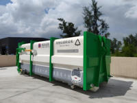 Vente en gros usine – Conteneur à déchets municipaux en acier de 20 mètres cubes avec pompe à moteur à engrenages pour camion à bras articulé