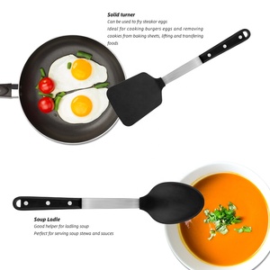 재고 하이 퀄리티 주방 액세서리 POM 핸들 스푼 및 터너 요리 용 내열성 실리콘 용품 - Product Image 5