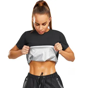 Custom Women Sauna Slimming Sweat Sauna Shirt Silver Coating Weight Loss Sauna Suit