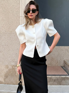 Camicetta Estiva 2026 da Donna, Top Sexy con Scollo a O e Maniche Corte, Bluse Femminili - Product Image 1