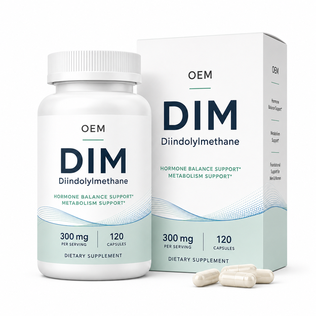 Custom Formulation DIM Capsules Wholesale Private Label Estrogen Metabolism Support and Wellness Supplement Manufacturer
