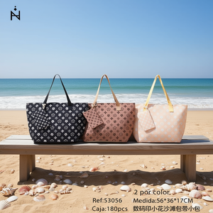 Sac de plage à imprimé floral numérique, petit format, 56x36x17cm, avec petite bandoulière, pour femme, sac fourre-tout - Product Image 3