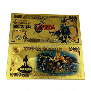 En stock, jeu d'anime japonais <span class=keywords><strong>Zelda</strong></span>, collection de billets de 10 000 yens, animal de compagnie, billet de banque plaqué or 24 carats - Product Image 4
