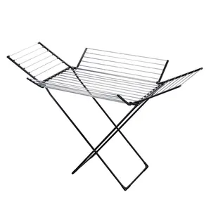 Métal 4 Ailes Blanchisserie Vêtements Séchoir Intérieur Extérieur Portable Pliant Séchage Tissu Cintre pour <span class=keywords><strong>Camping</strong></span> Randonnée - Product Image 1