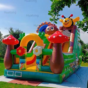 Надувной батут-горка Huatong для улицы, коммерческий, на заказ, с тематикой пчел и джунглей, для детей - Product Image 3