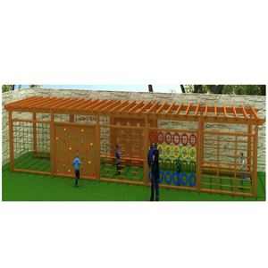 屋外用 スパイダーマン型 遊具 プレイグラウンド プレイセット 木製クライミングウォール - Product Image 1