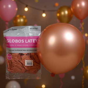 Palloncini in Lattice Party Love 30cm R12 Oro Rosa Metallizzato per Decorazioni Festive - Product Image 2