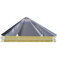Panneau sandwich en laine de roche à bordure scellée en polyuréthane écologique de 50 mm à 200 mm d'épaisseur pour chambre froide, mur extérieur d'hôtel, toiture
