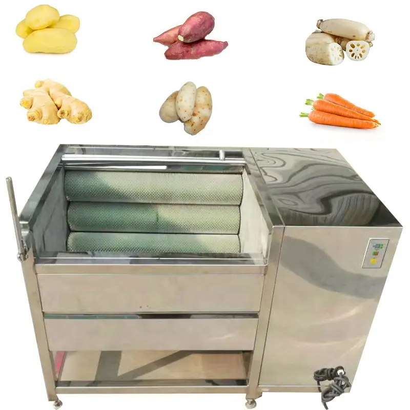 ポテトヤムとジンジャーの皮むきブラシ洗浄機根の果物と野菜の皮むき機