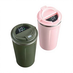 High Quality Business Gift Custom 380ml 510ml LED Smart Double Wall Stainless Steel Temperature Display Vacuum Coffee Mug Cups