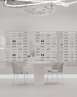 Aménagement intérieur personnalisé pour magasin d'optique, présentoirs à lunettes, mobilier de magasin de lunettes, équipements de vente au détail