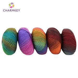 Fil à tricoter en <span class=keywords><strong>laine</strong></span> mélangée haute ténacité, effet arc-en-ciel, anti-boulochage, teint, pour châles au crochet - Product Image 3