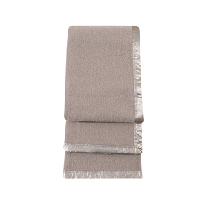 Cổ Điển Sang Trọng Nặng Trọng Lượng Chải 100% Tinh Khiết Trinh Úc Len Ném Chăn Với Satin Biên Giới Cho Giường - Product Image 4