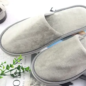 Jiaxing Custom Logo Bathroom SPA Guestroom Home Toiletries Luxury Coral Velour Hotel Slipper Wholesale Disposable Hotel Slipper