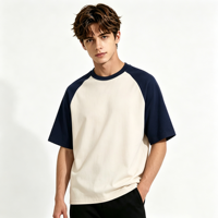 T-shirt Homme Col Rond Manches Raglan Couleur Contrastante Ample Anti-Plis Formel Polyester/Coton Quotidien Urbain