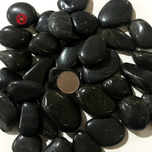 Ciottoli di fiume paesaggistici lucidati da spiaggia messicana di colore nero per il percorso del giardino - Product Image 3