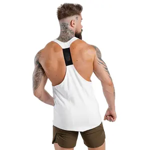 New Casual Men Running Vest Fitness Sleeveless Stringer Tank Top Bodybuilding Slim Muscle Exercise Tank Tops