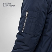 Blouson Bomber Homme en Polyester et Coton, Coupe-Vent, Manches Côtelées, Style Urbain Léger, Fermeture Éclair, Vêtement d'Extérieur