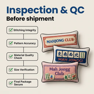 <span class=keywords><strong>Funda</strong></span> de Cojín Personalizada Moderna con Diseño de Mahjong en Punto de Cruz, Textura 3D, Poliéster, Cierre de Cremallera, Logotipo Personalizado, Monograma para el Hogar - Product Image 5