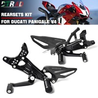 Nouveau kit de repose-pieds arrière réglable CNC pour moto DUCATI Panigale V4 V4S V4R SP 2018 2024, repose-pieds pliables en fibre de carbone et alliage d'aluminium