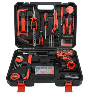 Ensemble d'outils ménagers de 112 pièces avec clé hexagonale, perceuse électrique 21V, perceuse à percussion - Outils manuels OEM dans une boîte à outils - Product Image 1