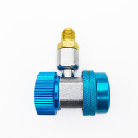 Raccord rapide manuel en cuivre pour gaz réfrigérant R134A, filetage SAE mâle, surface lisse, 1/4