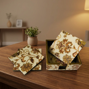 Juego de Posavasos de Madera Natural Pulida, Hechos a Mano, Ecológicos, para Tazas de Té, Café, Cerveza y Vino, Resistentes al Calor - Product Image 4