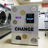 Changeur de monnaie mural pour pièces/tokens, machine à changer d'argent, accepte les billets, distribue des pièces ou des tokens pour les blanchisseries