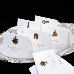 Cổ Điển Kim Loại Trang Trí Nội Thất Thiệp Chúc Mừng Set-Đa-Dịp Cảm Ơn Bạn/Sinh Nhật/Lời Chúc Tốt Nhất Thẻ Cho Hoa Bó Hoa Quà Tặng Trang Trí - Product Image 1