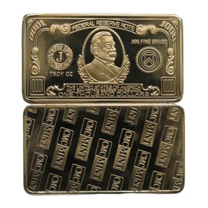 ठोस पीतल सिक्का 1 Oz 999 ठीक पीतल $1000 डॉलर संयुक्त राज्य अमेरिका बिल धातु सिक्का Cmcmint - Product Image 1