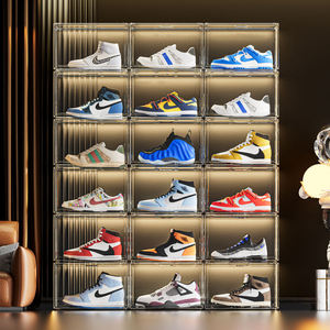 Magnetic Transparent Acrylic <strong>Shoe</strong> <strong>Storage</strong> Box Plastic Stackable Custom Drop Front Clear <strong>Shoe</strong> Display Sneaker Show Boxes for <strong>Shoe</strong> - Product Image 2