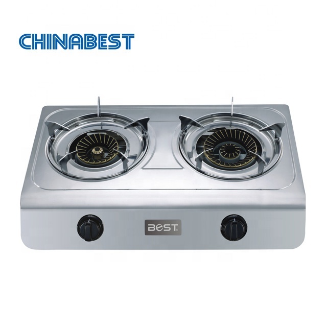 2-Burner Stainless Steel Portable Cooktop with Piezoelectric Ignition Battery-Powered for Outdoor & Household Use