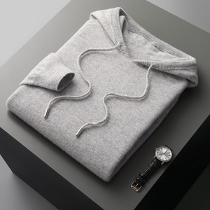 Nouveau pull en <span class=keywords><strong>laine</strong></span> mérinos pour <span class=keywords><strong>homme</strong></span>, collection automne-hiver 2026, col à capuche tricoté, pull décontracté à manches longues - Product Image 5