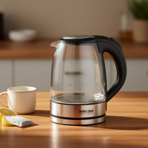เบตเตอร์เชฟ 1500W กาต้มน้ำไฟฟ้าไร้สาย 7 ถ้วย แก้วบอโรซิลิเกต ฐานหมุนได้ 360 องศา สแตนเลสสตีล - Product Image 2