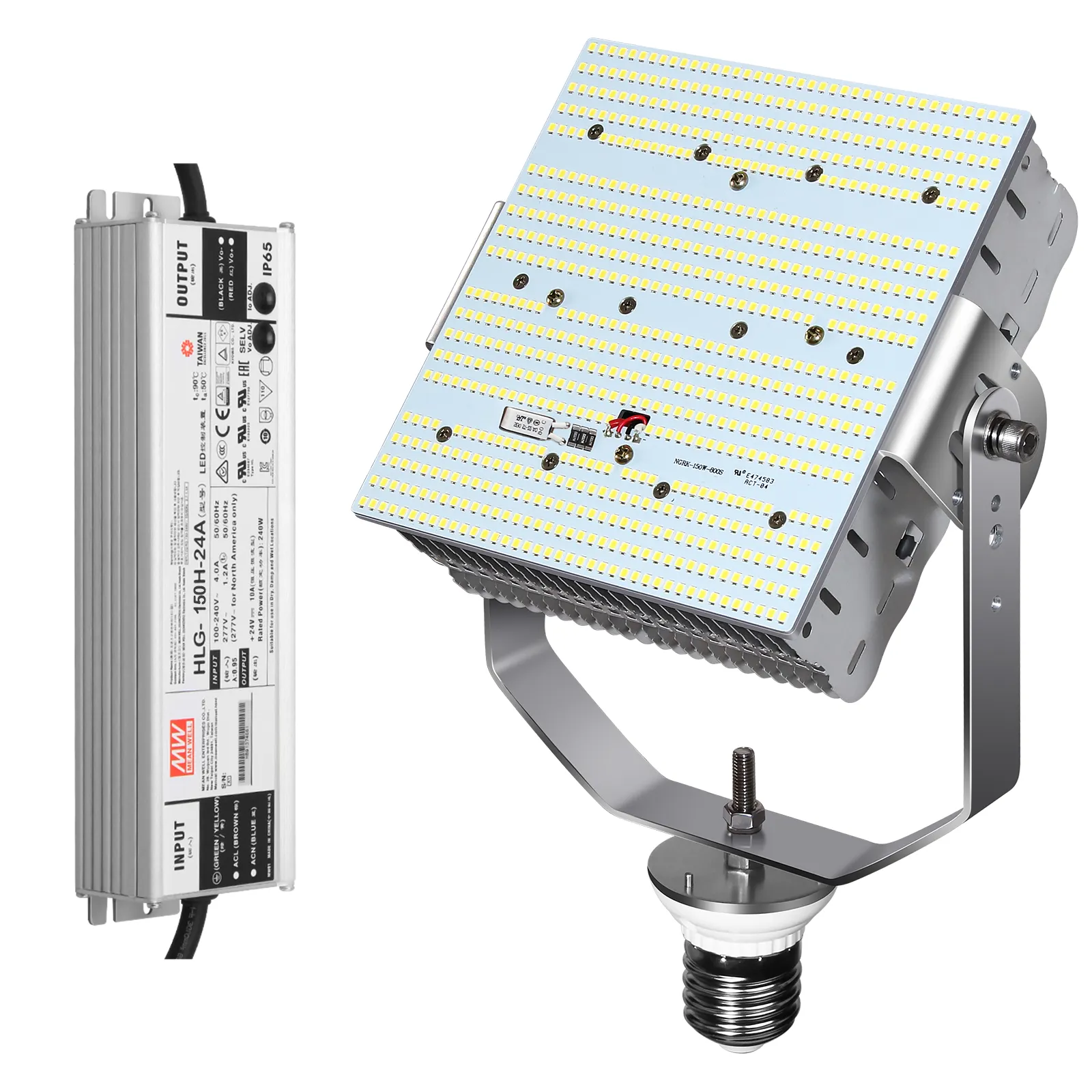 Kit de retrofit para caixa de sapatos, com base hid para estacionamento, kit com 100w, 150w, 5000k, E39, entrega rápida em 2024, luz de rua LED