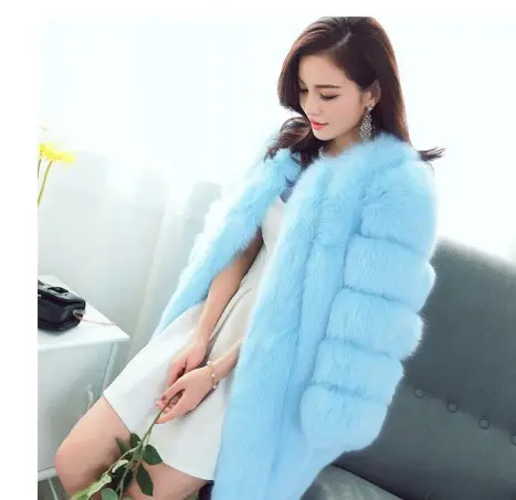 Fashion Hot Sale Winter Warm Women Fur Coats Cropped Faux Fox Fur Coat For Ladies
