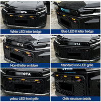 Calandre avant noire avec emblème lumineux LED, pièces de style et accessoires de modification pour Toyota RAV4 2026