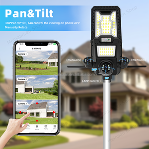OEM 380 Pro خارجي يعمل بالطاقة الشمسية واي فاي لاسلكي 3 عدسة CCTV أمان بطاقة Sim 4G ضوء شارع شمسي مع كاميرا - Product Image 3