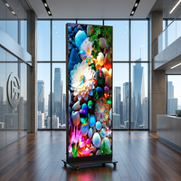 LED Ekranlı Dijital Tabela Led Poster Ekranı Reklam Panosu Çift Taraflı Katlanabilir Ekran