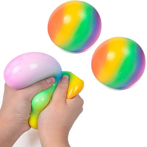 ลูกบอลบีบคลายเครียดสีรุ้ง ของเล่นเสริมพัฒนาการทางประสาทสัมผัส บรรเทาความเครียด ลดความวิตกกังวล ลูกบอลคลายเครียด DNA - Product Image 3