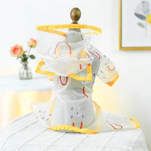 Imperméable pour animaux de compagnie, pour chiens et chats de petite et moyenne taille, imperméable avec imprimé arc-en-ciel et design à capuche avec oreilles de chat, vêtements d'extérieur - Product Image 4