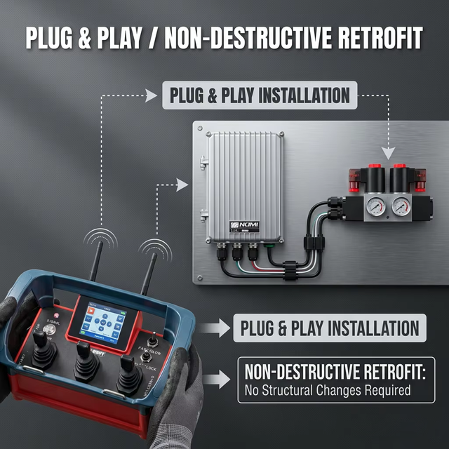 Quick Installation High Matching Crane Hydraulic Proportional Wireless Remote Control Joystick for Original Valve