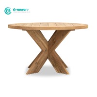 Meubles de jardin élégants et modernes, table ronde en teck légère avec chaises en corde tressée résistantes aux intempéries pour hôtel, villa