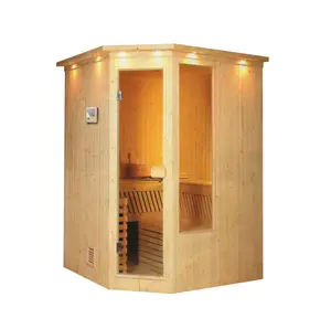 أحدث تصميم كابينة منتجع صحي صغير بالبخار 2 أشخاص للاستخدام الشخصي في المنزل غرفة ساونا خشبية بالكامل آمنة