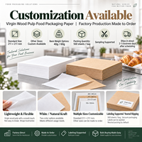 Papier d'emballage alimentaire en pure pâte de bois vierge, blanc naturel, pour l'emballage alimentaire, la doublure intérieure et le séparateur de produits