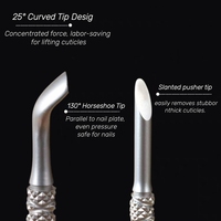 Pousse-cuticules professionnel en acier inoxydable à double extrémité, nettoyeur d'ongles, outils pour éliminer les peaux mortes, pour manucure, pédicure, fournitures de salon