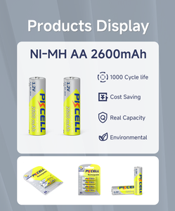 Лидер продаж: долговечные перезаряжаемые аккумуляторы NiMH 1.2В AA 2600мАч в блистерной упаковке для розничной продажи - Product Image 1