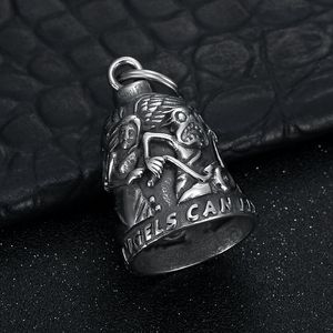 Llavero de Campana de Acero Inoxidable, Plata Tibetana, Regalo para Motociclistas, Diseño Asimétrico Unisex LD014 - Product Image 3
